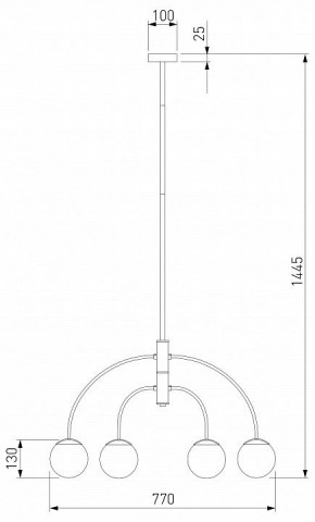 Люстра на штанге Eurosvet Cenacolo 30179/4 черный в Миассе - miass.mebel24.online | фото 3