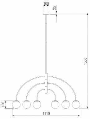 Люстра на штанге Eurosvet Cenacolo 30179/6 черный в Миассе - miass.mebel24.online | фото 3