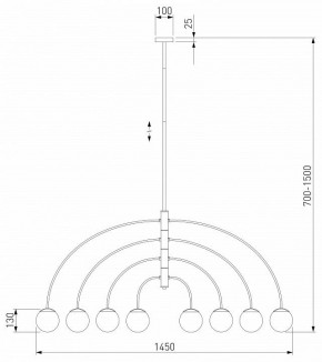 Люстра на штанге Eurosvet Cenacolo 30179/8 черный в Миассе - miass.mebel24.online | фото 2