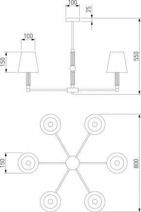 Люстра на штанге Eurosvet Conso 60145/6 латунь в Миассе - miass.mebel24.online | фото 2