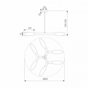 Люстра на штанге Eurosvet Covalent 30180/6 черный в Миассе - miass.mebel24.online | фото 3