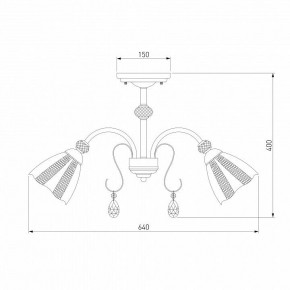 Люстра на штанге Eurosvet Floranse 30155/5 античная бронза в Миассе - miass.mebel24.online | фото 3