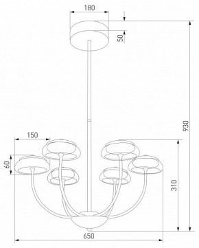 Люстра на штанге Eurosvet Fungo 50388 LED черный в Миассе - miass.mebel24.online | фото 4