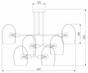 Люстра на штанге Eurosvet Gardie 70141/6 хром в Миассе - miass.mebel24.online | фото 2