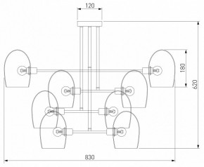 Люстра на штанге Eurosvet Gardie 70141/8 хром в Миассе - miass.mebel24.online | фото 3