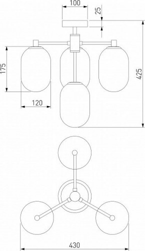 Люстра на штанге Eurosvet Loona 60161/4 латунь в Миассе - miass.mebel24.online | фото 3