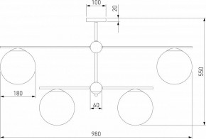 Люстра на штанге Eurosvet Marbella 60147/6 латунь в Миассе - miass.mebel24.online | фото 4