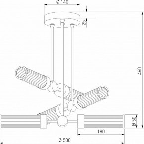 Люстра на штанге Eurosvet Oriens 60166/6 латунь в Миассе - miass.mebel24.online | фото 5