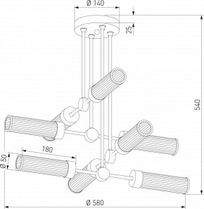 Люстра на штанге Eurosvet Oriens 60166/8 латунь в Миассе - miass.mebel24.online | фото 3