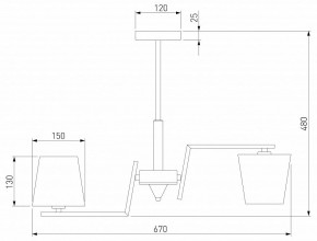 Люстра на штанге Eurosvet Ozark 60149/6 латунь в Миассе - miass.mebel24.online | фото 4