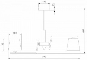 Люстра на штанге Eurosvet Ozark 60149/8 латунь в Миассе - miass.mebel24.online | фото 3