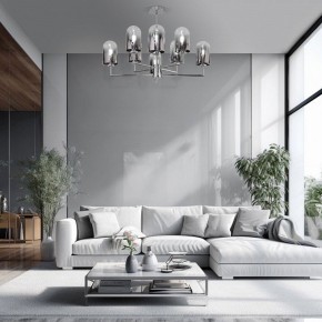 Люстра на штанге Eurosvet Pluto 60156/8 хром в Миассе - miass.mebel24.online | фото 3