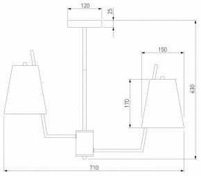 Люстра на штанге Eurosvet Topanga 60173/6 латунь в Миассе - miass.mebel24.online | фото 4