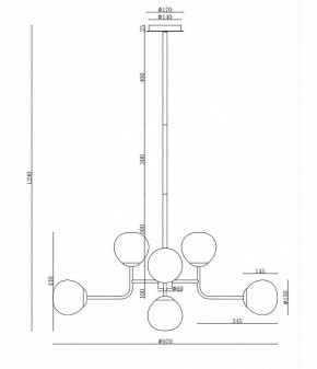 Люстра на штанге Maytoni Erich MOD221-PL-08-N в Миассе - miass.mebel24.online | фото 3
