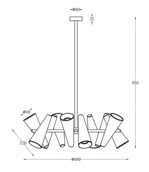 Люстра на штанге Maytoni Giro MOD095PL-10BS в Миассе - miass.mebel24.online | фото 2