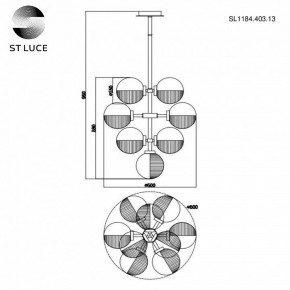 Люстра на штанге ST-Luce Todo SL1184.403.13 в Миассе - miass.mebel24.online | фото 5