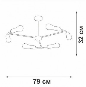 Люстра на штанге Vitaluce V3025 V3025-1/6PL в Миассе - miass.mebel24.online | фото 2