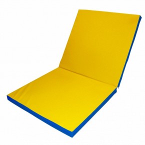 Мат гимнастический 2х1х0,1м складной цв. синий-желтый в Миассе - miass.mebel24.online | фото 1