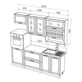 МИЛАНО Кухонный гарнитур 2,2 м Компоновка №3 (Орех) в Миассе - miass.mebel24.online | фото 2