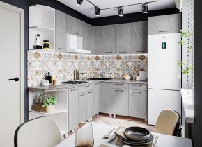 Модульная кухня Марбл мрамор лайт в Миассе - miass.mebel24.online | фото 1