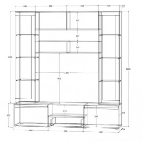 Модульная система Лиана (Дуб Крафт белый/Артвуд темный) в Миассе - miass.mebel24.online | фото 11