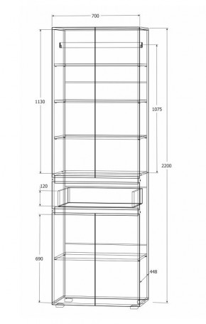 Модульная система Лиана (Дуб Крафт белый/Артвуд темный) в Миассе - miass.mebel24.online | фото 8