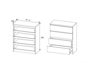 МОРИ МК804 (МК800.4) Комод 4 ящ. (белый) в Миассе - miass.mebel24.online | фото