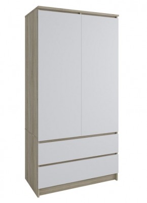 МОРИ МШ 900.1 Шкаф с 2-мя дв. и 2-мя ящ. (Дуб Сонома/Белый) в Миассе - miass.mebel24.online | фото