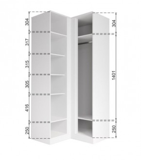 МОРИ МШУ 960.1 Шкаф угловой (белый) в Миассе - miass.mebel24.online | фото 3