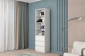 МС "Хилтон" Стеллаж (Белый текстурный) в Миассе - miass.mebel24.online | фото