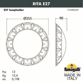 Накладной светильник Fumagalli Rita 1T3.000.000.AYE27 в Миассе - miass.mebel24.online | фото 2