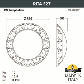 Накладной светильник Fumagalli Rita 1T3.000.000.WYE27 в Миассе - miass.mebel24.online | фото 3