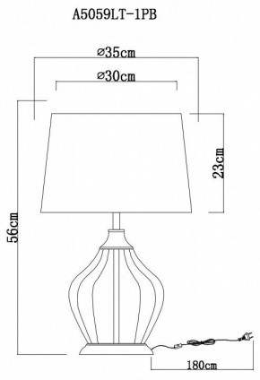 Настольная лампа декоративная Arte Lamp Baymont A5059LT-1PB в Миассе - miass.mebel24.online | фото 3