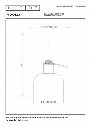 Настольная лампа декоративная Lucide Woolly 10516/01/66 в Миассе - miass.mebel24.online | фото 4
