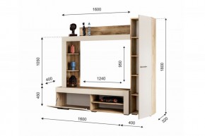 НИКОЛЬ Гостиная (Дуб крафт серый/софт айвори) в Миассе - miass.mebel24.online | фото 2