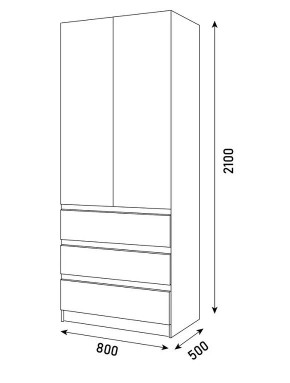 ПАРУС Шкаф 2-х ств. 800 в Миассе - miass.mebel24.online | фото 3