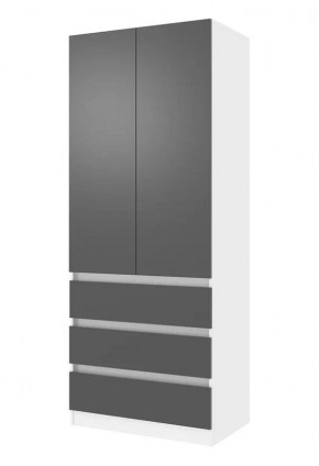 ПАРУС Шкаф 2-х ств. 800 (белый/графит) в Миассе - miass.mebel24.online | фото