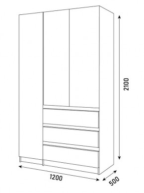 ПАРУС Шкаф 3-х ств. 1200 в Миассе - miass.mebel24.online | фото 3