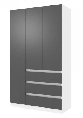 ПАРУС Шкаф 3х- ств. 1200 (белый/графит) в Миассе - miass.mebel24.online | фото