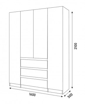 ПАРУС Шкаф 4-х ств. 1600 в Миассе - miass.mebel24.online | фото 3