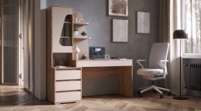 ПИФАГОР Стол компьютерный (дуб вотан/кашемир) в Миассе - miass.mebel24.online | фото