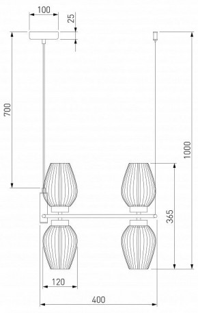 Подвесная люстра Eurosvet Alva 30183/4 латунь в Миассе - miass.mebel24.online | фото 4