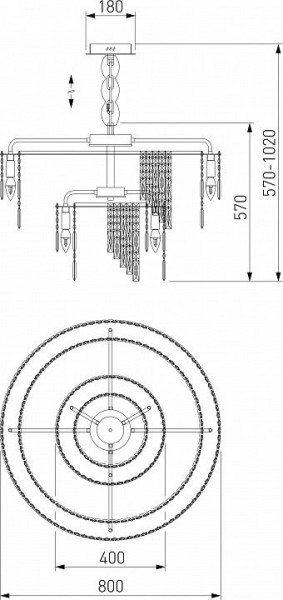 Подвесная люстра Eurosvet Blitz 60160 хром/ прозрачный хрусталь Strotskis в Миассе - miass.mebel24.online | фото 3