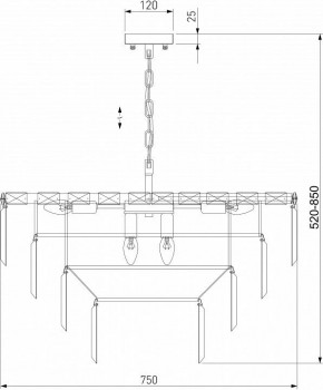 Подвесная люстра Eurosvet Elegante 10130/10 хром/прозрачный хрусталь Strotskis в Миассе - miass.mebel24.online | фото 3