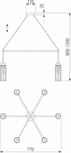 Подвесная люстра Eurosvet Gilian 60163/6 латунь в Миассе - miass.mebel24.online | фото 3