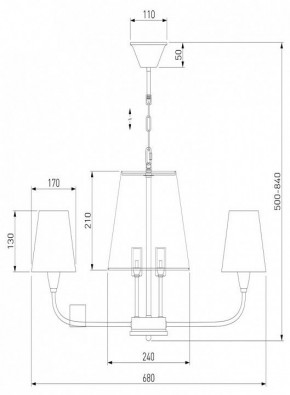 Подвесная люстра Eurosvet Milos 60153/6 латунь в Миассе - miass.mebel24.online | фото 3