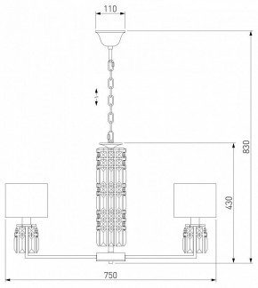 Подвесная люстра Eurosvet Zaffiro 10099/8 хром/прозрачный хрусталь Strotskis (новый абажур) в Миассе - miass.mebel24.online | фото 5