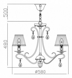 Подвесная люстра Maytoni Brionia ARM172-05-G в Миассе - miass.mebel24.online | фото 5