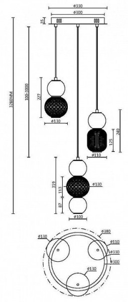 Подвесная люстра Maytoni Drop MOD273PL-L33G3K в Миассе - miass.mebel24.online | фото 2