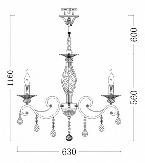 Подвесная люстра Maytoni Grace ARM247-06-G в Миассе - miass.mebel24.online | фото 3
